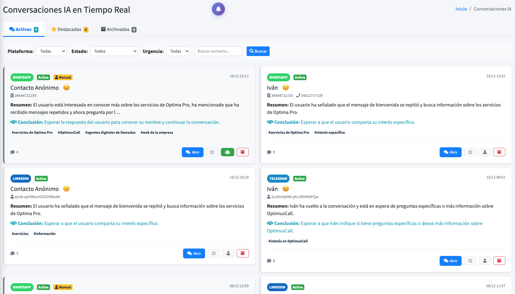 Sistema multiagente de voz IA - Voice agents para WhatsApp, Telegram e Instagram
